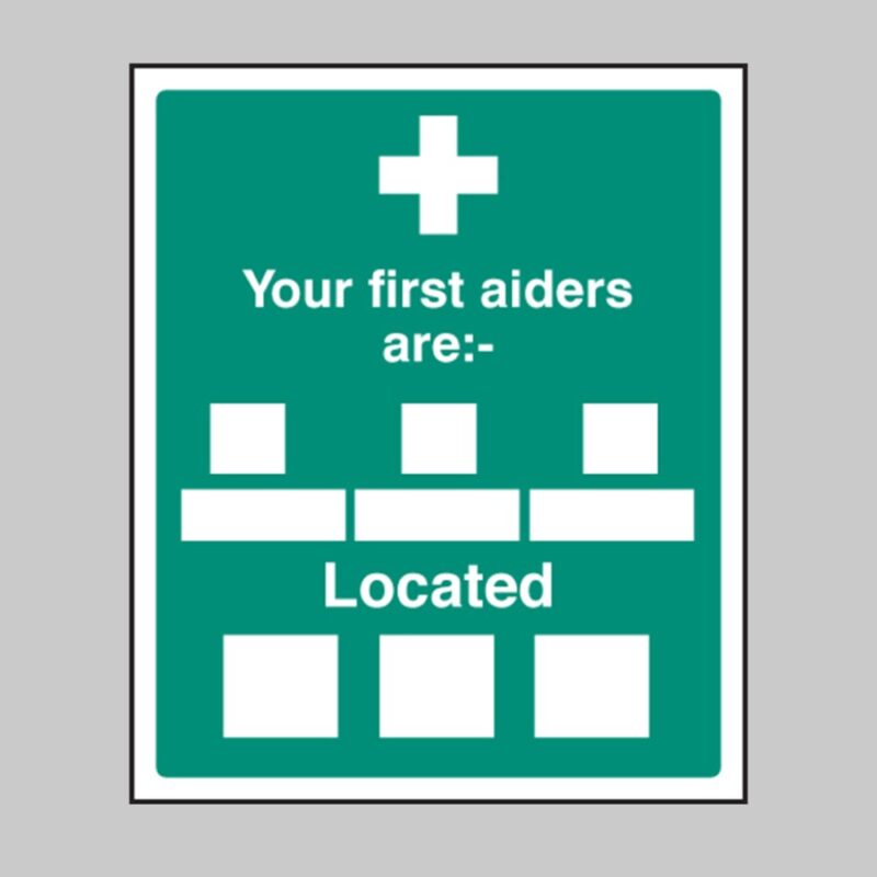 Your First Aiders Are - Safety Signs
