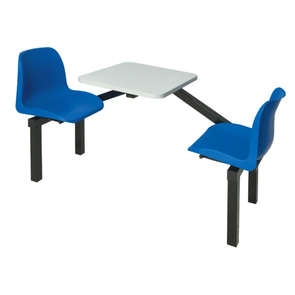 QMP Canteen Seating - Table & Chairs - 2 Seater Unit Blue