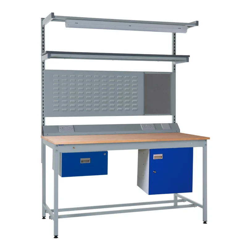 QMP Express Square Tube Workbench - Kit E Beech Top