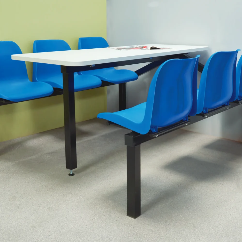 QMP Express Canteen Seating - Table & Chairs - 6 Seater Single Entry Unit