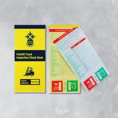 Good to go forklift truck inspection checklist with 25 duplicate carbon retention check forms