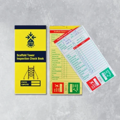 Good to Go scaffold tower inspection checklist with 25 duplicate carbon retention check forms