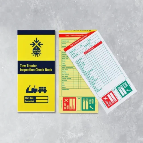 Good to Go tow tractor inspection checklist with 25 duplicate carbon retention check forms