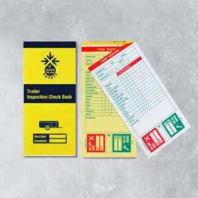 Good to Go trailer inspection checklist with 25 duplicate carbon retention check forms