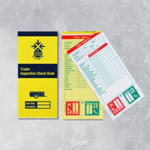 Good to Go trailer inspection checklist with 25 duplicate carbon retention check forms