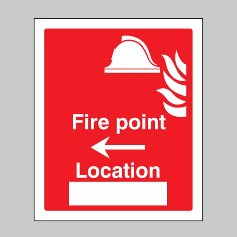 Fire Point Arrow Left Location - Safety Signs