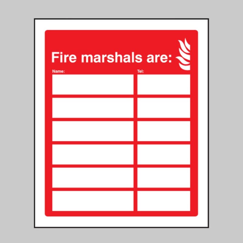 Fire Marshals Are (6 Names and Numbers) - Safety Signs