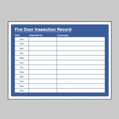 Fire Door Inspection Record - Safety Signs