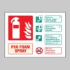 P50 Foam Spray Fire Extinguisher Identification - Safety Signs