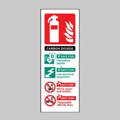 CO2 Carbon Dioxide Extinguisher Identification - Safety Signs