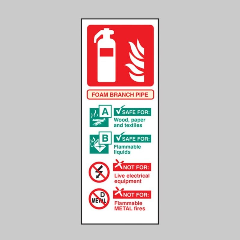 Foam Branchpipe Identification - Safety Signs