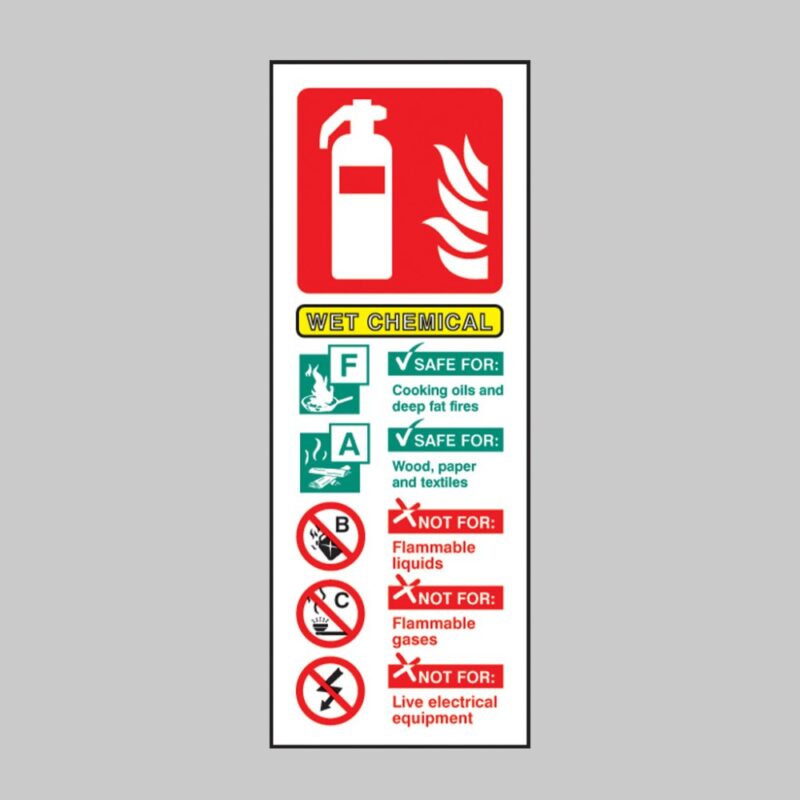 Wet Chemical Fire Extinguisher Identification - Safety Signs