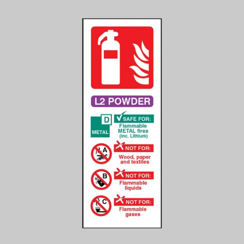 L2 Powder Extinguisher Identification - Safety Signs