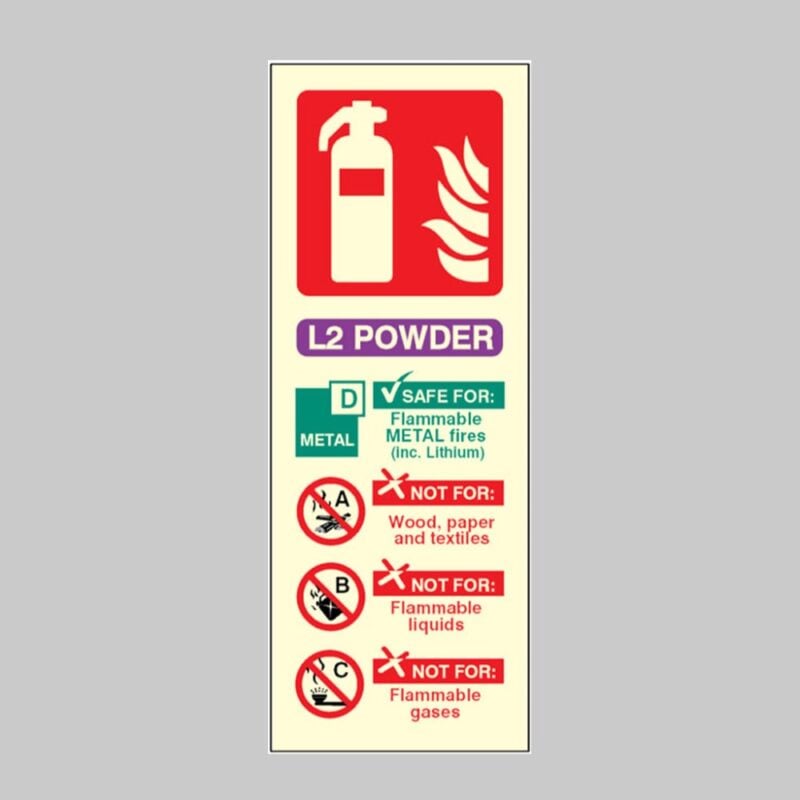 L2 Powder Extinguisher Identification - Safety Signs