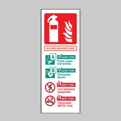 Alcohol Resistant Foam Identification - Safety Signs