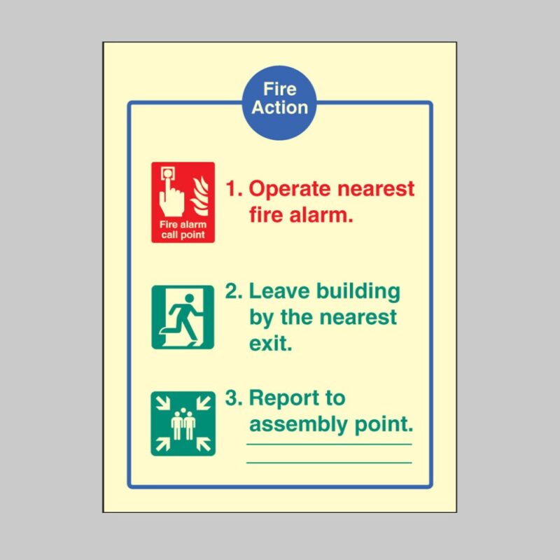 Fire Action - EEC (Dialled Automatically) - Safety Signs