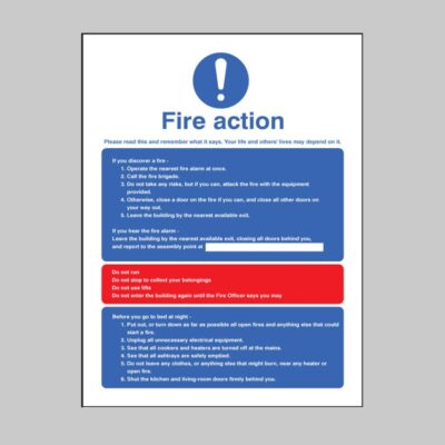 Fire Action - Multiple Occupation - Safety Signs