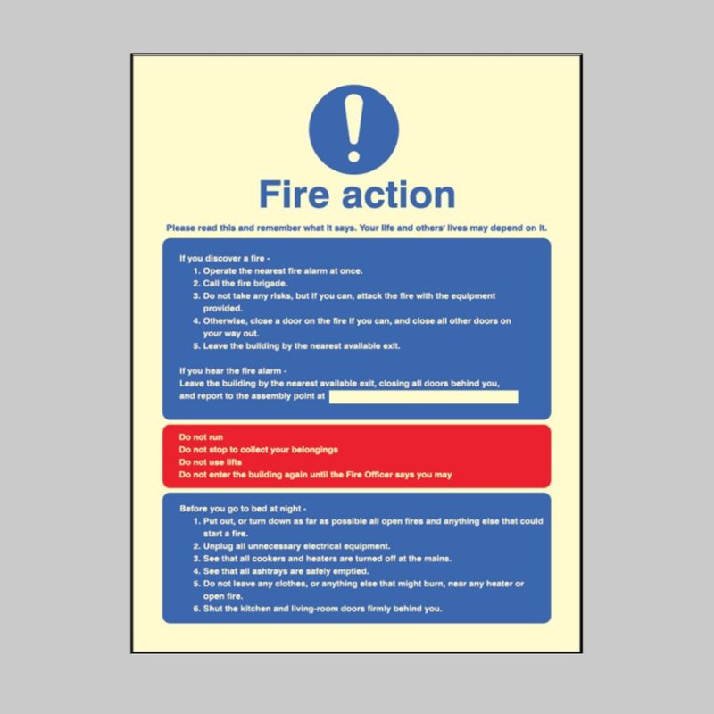 Fire Action - Multiple Occupation - Safety Signs