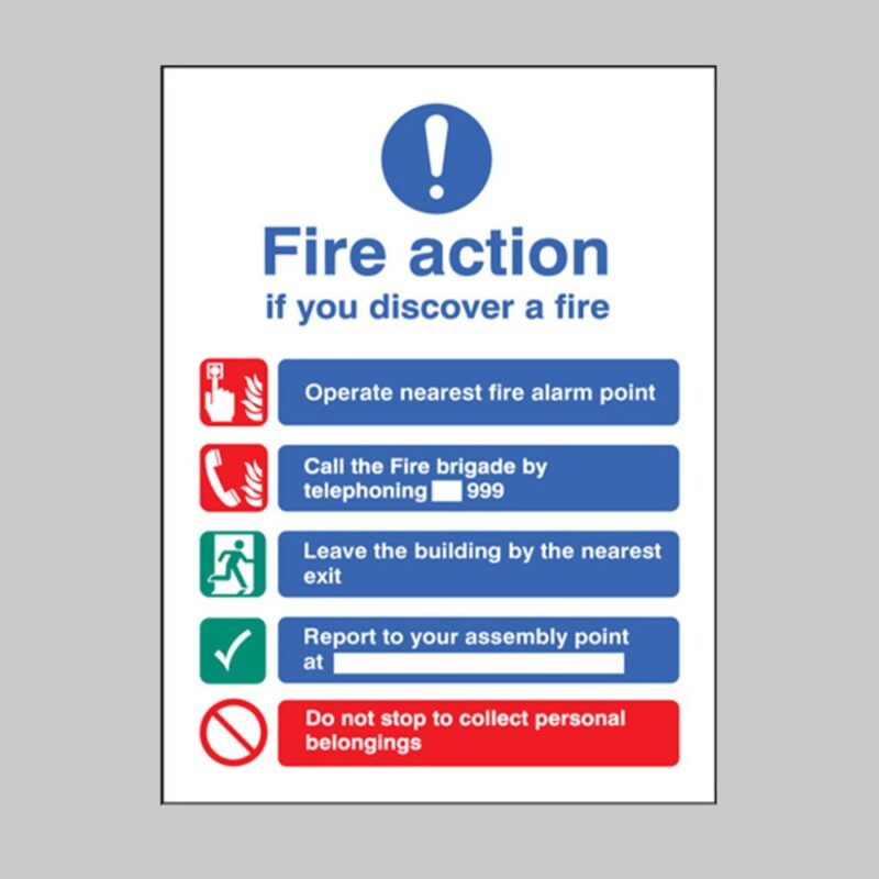 Fire Action Manual Dial without Lift - Safety Signs