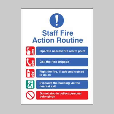Staff Fire Action - Safety Signs