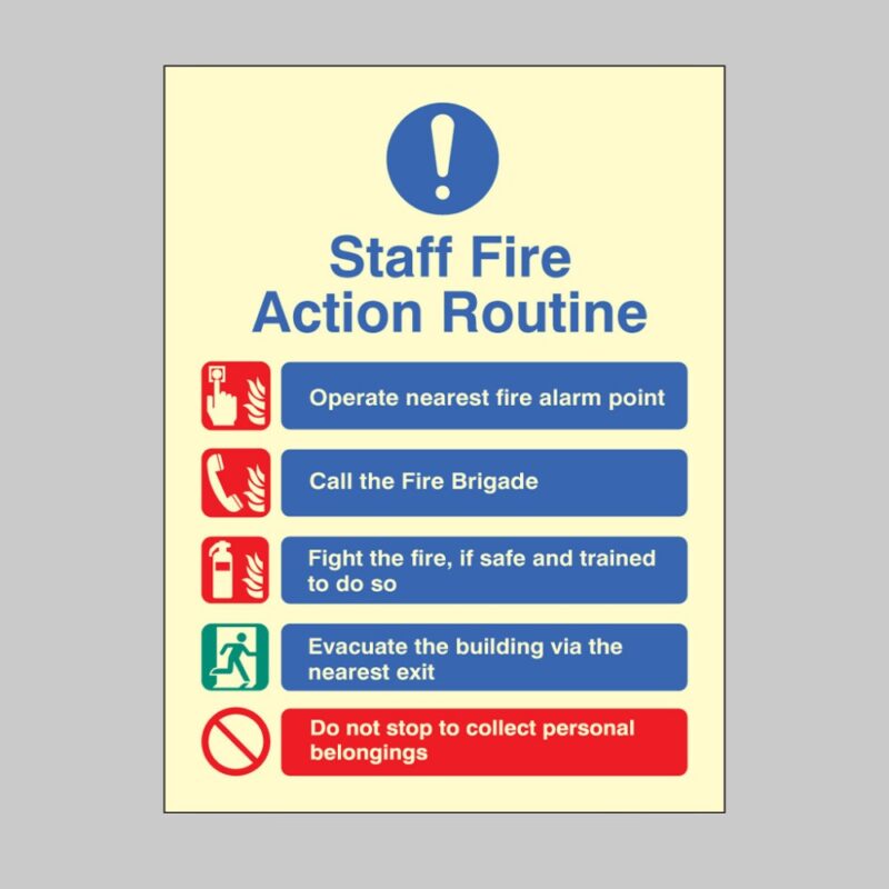 Staff Fire Action - Safety Signs