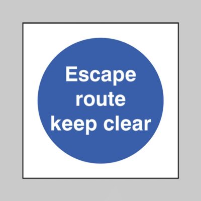 Escape Route - Keep Clear - Safety Signs
