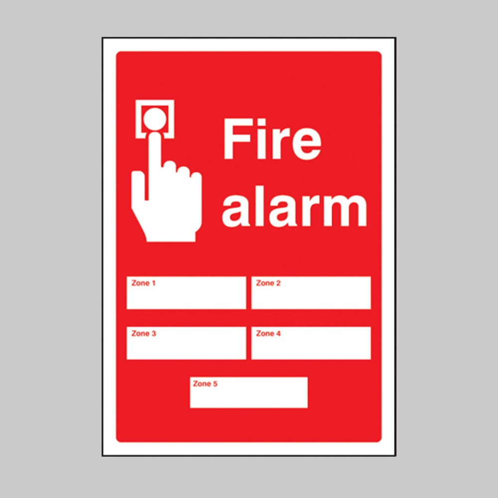 Fire Alarm 5 Zones - Adapt-a-Sign - Safety Signs