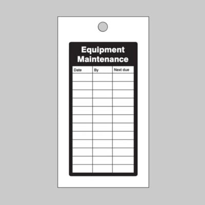 Equipment Maintenance Record Tags - Safety Signs