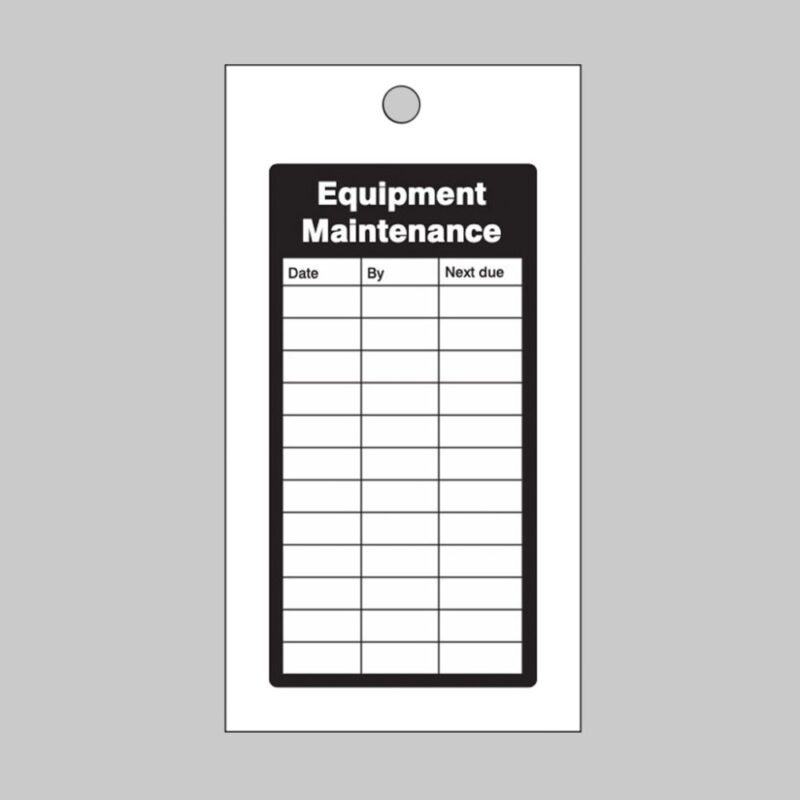 Equipment Maintenance Record Tags - Safety Signs