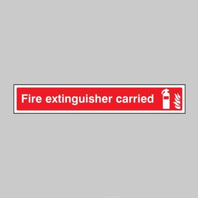 Fire Extinguisher Carried - Window Sticker - Safety Signs