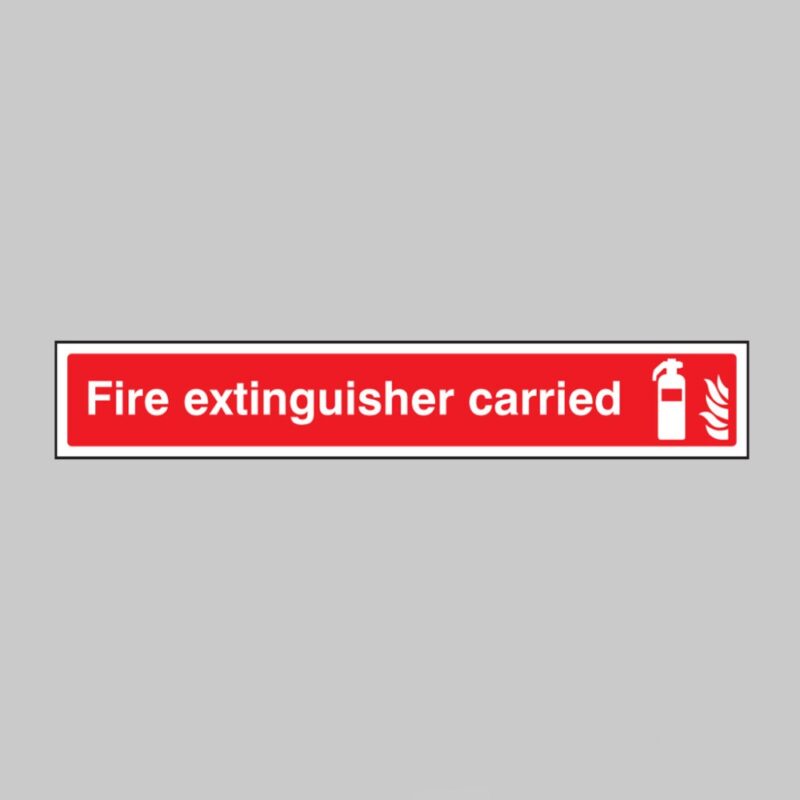 Fire Extinguisher Carried - Window Sticker - Safety Signs