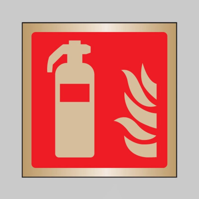 Fire Extinguisher Symbol - Safety Signs Brass