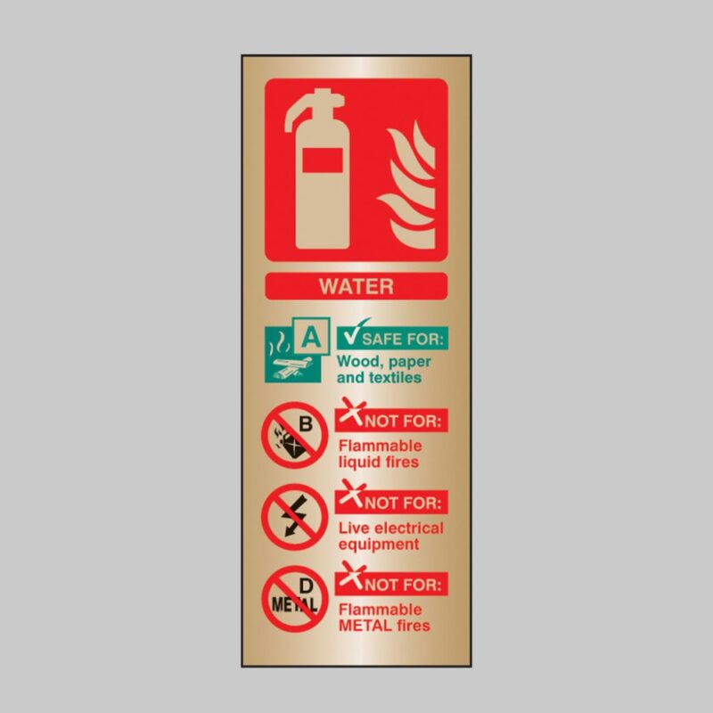 Water Extinguisher Identification - Safety Signs