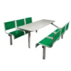 QMP Spectrum Canteen Seating - Table & Chairs - 6 Seater Single Entry Unit - Green