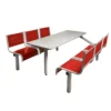 QMP Spectrum Canteen Seating - Table & Chairs - 6 Seater Single Entry Unit - Red
