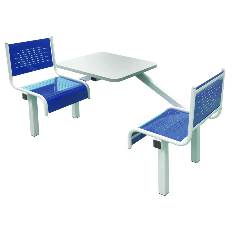 QMP Spectrum Canteen Seating - Table & Chairs - 2 Seater - Blue