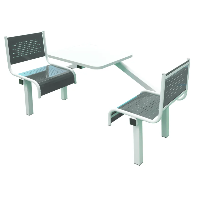 QMP Spectrum Canteen Seating - Table & Chairs - 2 Seater - Dark Grey