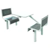QMP Spectrum Canteen Seating - Table & Chairs - 2 Seater - Dark Grey