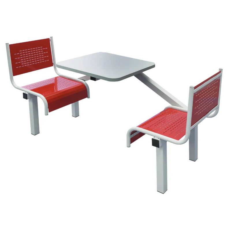 QMP Spectrum Canteen Seating - Table & Chairs - 2 Seater - Red