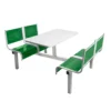 QMP Spectrum Canteen Seating - Table & Chairs - 4 Seater Double Entry Unit - Green