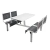 QMP Spectrum Canteen Seating - Table & Chairs - 4 Seater Double Entry Unit - Dark Grey