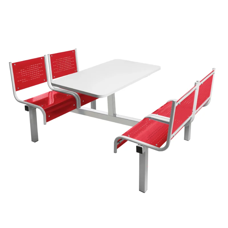QMP Spectrum Canteen Seating - Table & Chairs - 4 Seater Double Entry Unit - Red