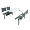 QMP Spectrum Canteen Seating - Table & Chairs - 4 Seater Single Entry Unit - Dark Grey