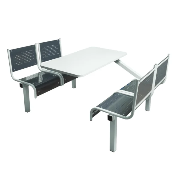 QMP Spectrum Canteen Seating - Table & Chairs - 4 Seater Single Entry Unit - Dark Grey