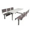QMP Spectrum Canteen Seating - Table & Chairs - 6 Seater Double Entry Unit - Dark Grey