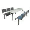 QMP Spectrum Canteen Seating - Table & Chairs - 6 Seater Single Entry Unit - Dark Grey