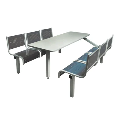 Hse Store Homepage 233 Qmp spectrum canteen seating - table & chairs - 6 seater single entry unit - dark grey