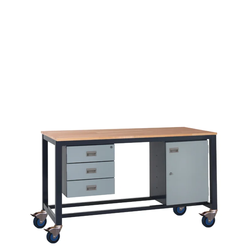 QMP Mobile Heavy Duty Workbench - Kit B - Beech