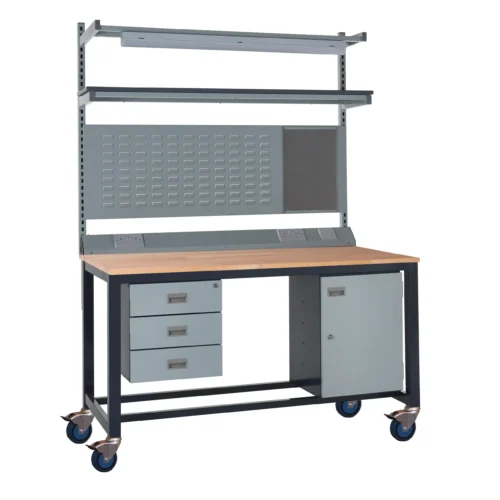 QMP Mobile Heavy Duty Workbench - Kit F - Beech