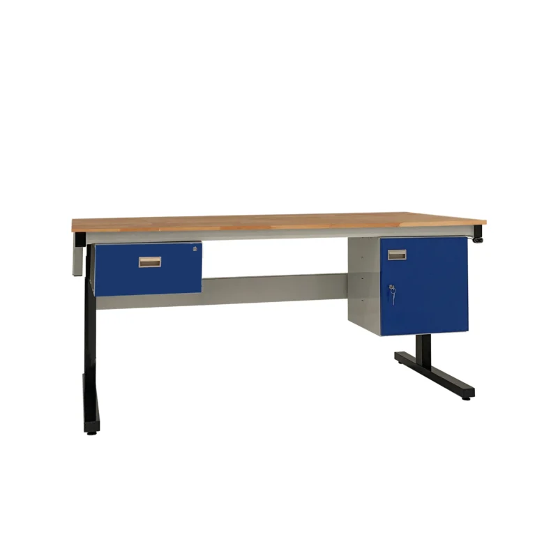 QMP Premium Electric Height Adjustable Workbench - Kit A - Beech